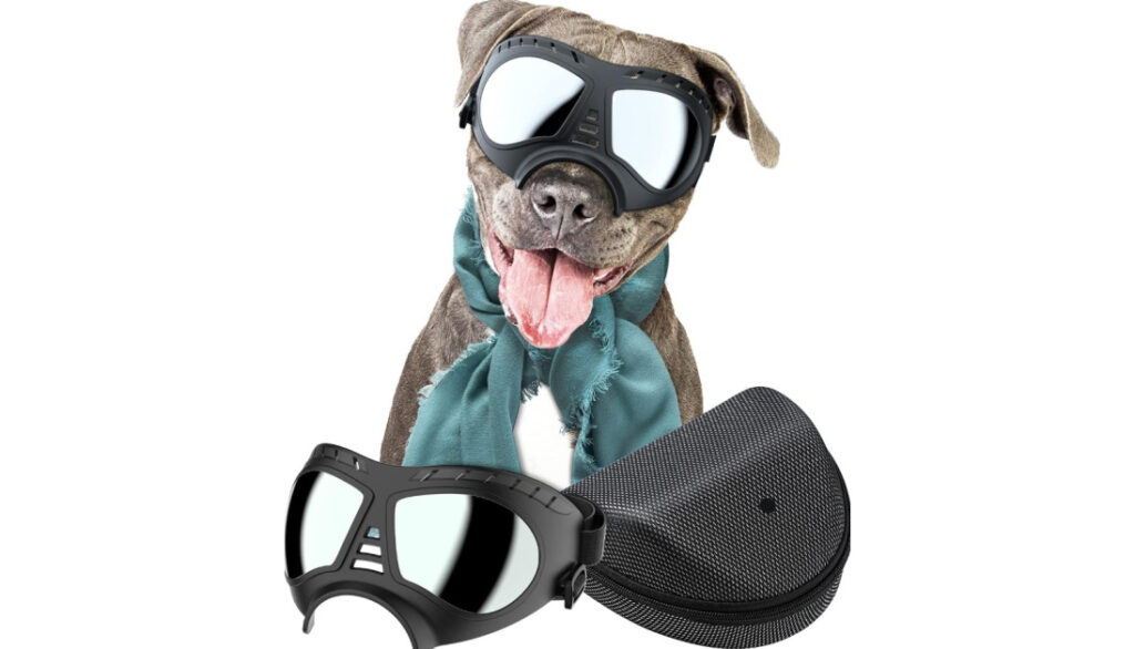  NVTED Dog Goggles Big Area Dog Sunglasses, Large Breed Windproof Snowproof Eye Protection