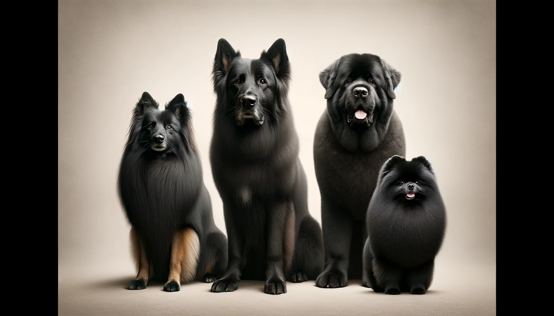 Fluffy black dog breeds FI
