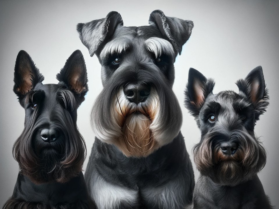 dog breeds with mustaches schnauzer Scottish terrier