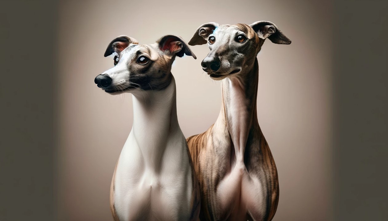long skinny dog breeds - whippet and greyhound